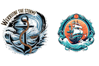 do custom nautical boat marine logo design