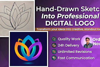 create professional logo from your hand drawn sketch