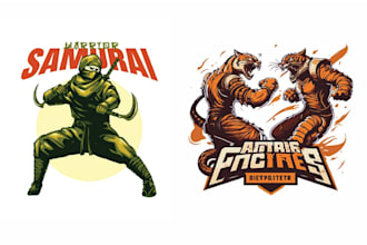 design amazing mascot fight martial art logo