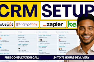 setup hubspot, engagebay, keap workflows automation dashboard zapier integration