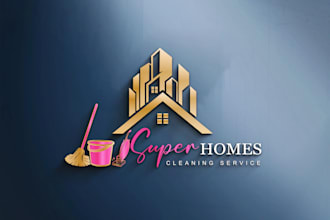 create janitorial, commercial, pressure wash and cleaning services logo