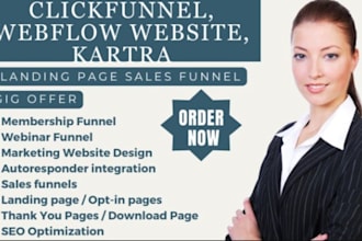 build thinkific, kajabi, go high level, simvoly, samcart, thrivecart funnels
