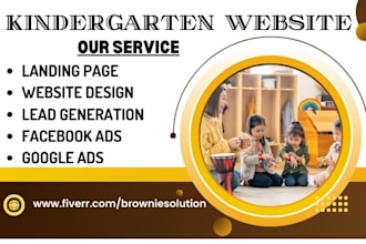 design kindergarten website daycare website preschool website childcare website