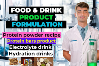 formulate food product, protein bars, powder, hydration drink, electrolyte drink