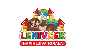 design cute sloth kids inflatable playgrounds logo