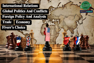 write expert articles on international relations, diplomacy, and global politics