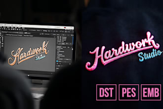 quick logo conversion to dst, pes, emb for embroidery digitizing services