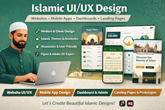 design website islamic UI UX dashboard mobile app product template landing page
