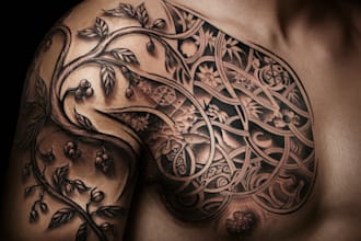 create custom and detailed tribal tattoo design