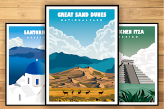 design the best retro vintage travel poster