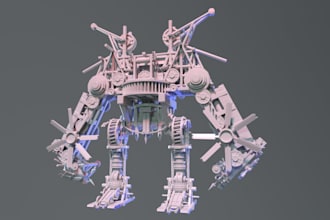 sculpt a mecha robot,cyborg character,scifi mech 3d model,3d cosplay armor prop