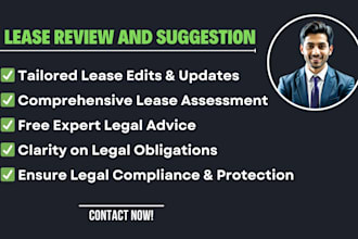 review, edit and provide legal advice on your lease agreement