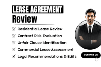 review, edit and provide legal advice on your lease agreement