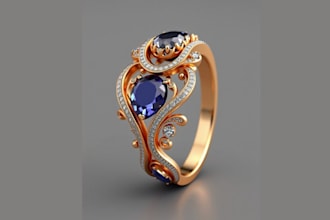 design a custom jewelry design, cad jewelry, rendering, animation design