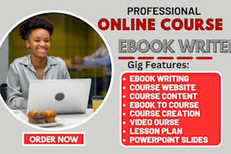 do ebook course, online course, ebook ghostwriting, training video production
