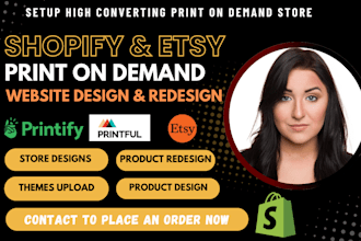 do shopify print on demand shopify store, printful, etsy shop, shopify website