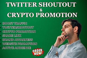 give a shoutout on twitter, promote your website, share link