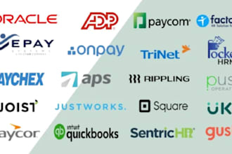 process US payroll using adp, gusto, namely, workday and other payroll software