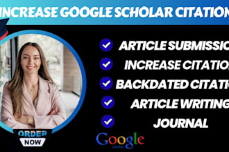increase google scholar citation, research publication journal, article writing