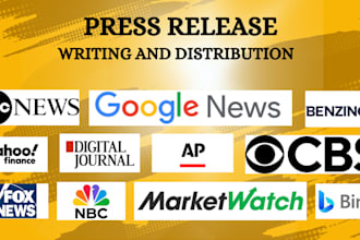 write and distribute press release to top media sites