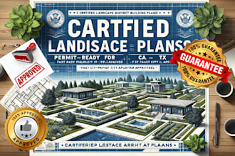review, draw and stamp california florida landscape architect building permit