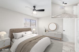 create virtual home staging to showcase interiors for sales and rentals