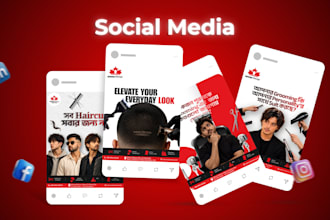 do social media post, cover photo and meta ad design