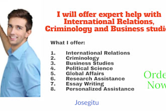 offer tutoring in international relations, criminology and business studies