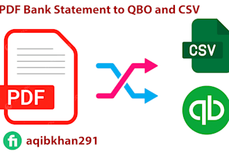 convert 2 bank statement PDF to qbo and PDF to CSV