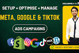 be shopify facebook ads manager, google ads, tiktok ads manager