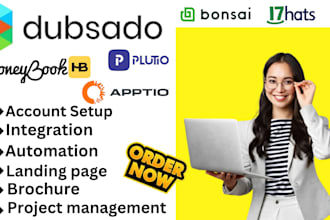 setup, integrate dubsado, honeybook,17hats,streak crm,sugarcrm plutio,atlas,keap