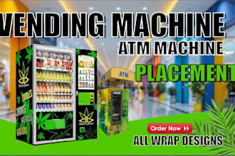 create professional vending machine, atm wrap,racing car wrap,custom wrap design