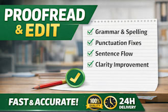 professionally proofread and edit documents and articles