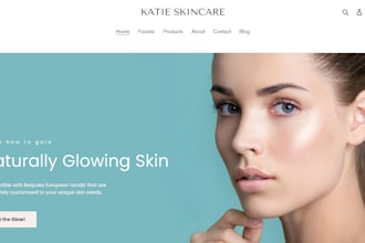 make skin care website, cosmetics website, skin  care shopify skin care store