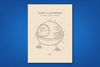 do uspto, epo, wipo, cnipa ready patent drawings, illustrations