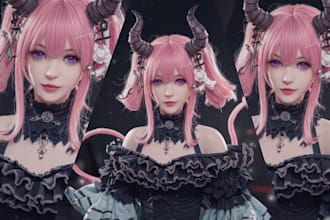 draw a chibi live2d vtuber model and rigging for streamer