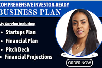 prepare investor ready business plan for startups, financial projections, sba
