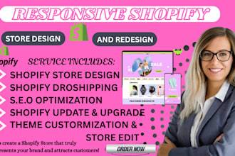 setup shopify store edit update upgrade revamp redesign shopify website