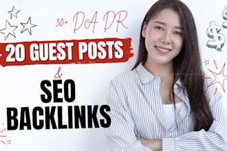 publish 1, 10, or 20 seo guest post backlinks, admin posts