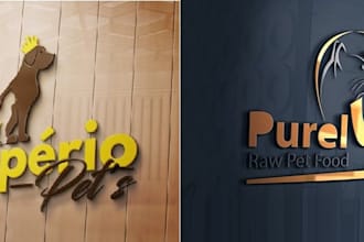 do design a minimalist and modern logo featuring a dog as a pet