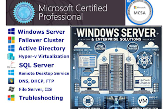 setup windows server, failover cluster, ad dc, hyperv, sql server, rds, dns, ftp