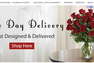 design highly profitable flower shopify florist floral store gift website