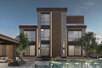 design house exterior in blender, 3d floor plan sketchup,HD render,ue5 animation