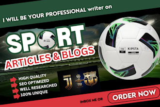 write football sports articles, seo blog writing, sports website writing