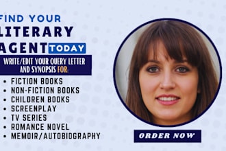 find top active literary agents write query letter, synopsis, book proposal, bio