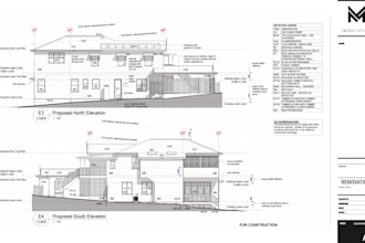 draw renovation and home addition drawing for city permit