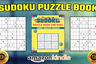 create sudoku puzzle book cover and interior for amazon KDP