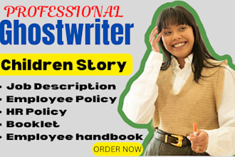 ghostwrite children story fiction romance novel non fiction ebook writer