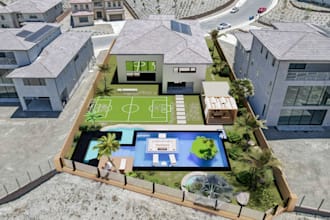 design exterior 3d house model and realistic renders
