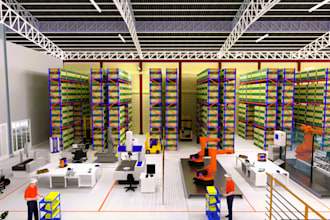design 3d layout for factory, workstations, facilities etc